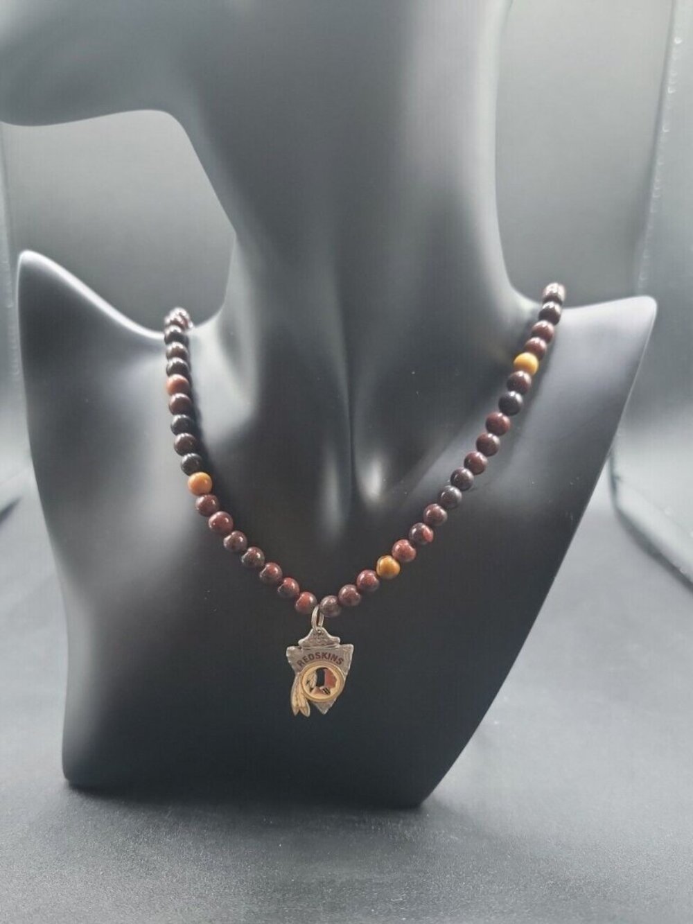 Washington Redskins Beaded Necklace- NFL Washington Redskin Pendant 20" Necklace